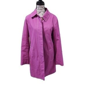 Coach Women's Pink Cotton Utility Trench Coat Signature Lining Size M
